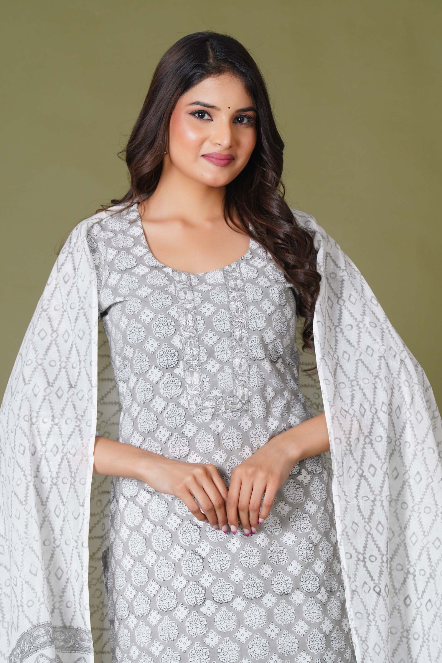 Blue Symphony Handblock Kurta Set – Timeless Elegance for Every Day - Himdim Wear