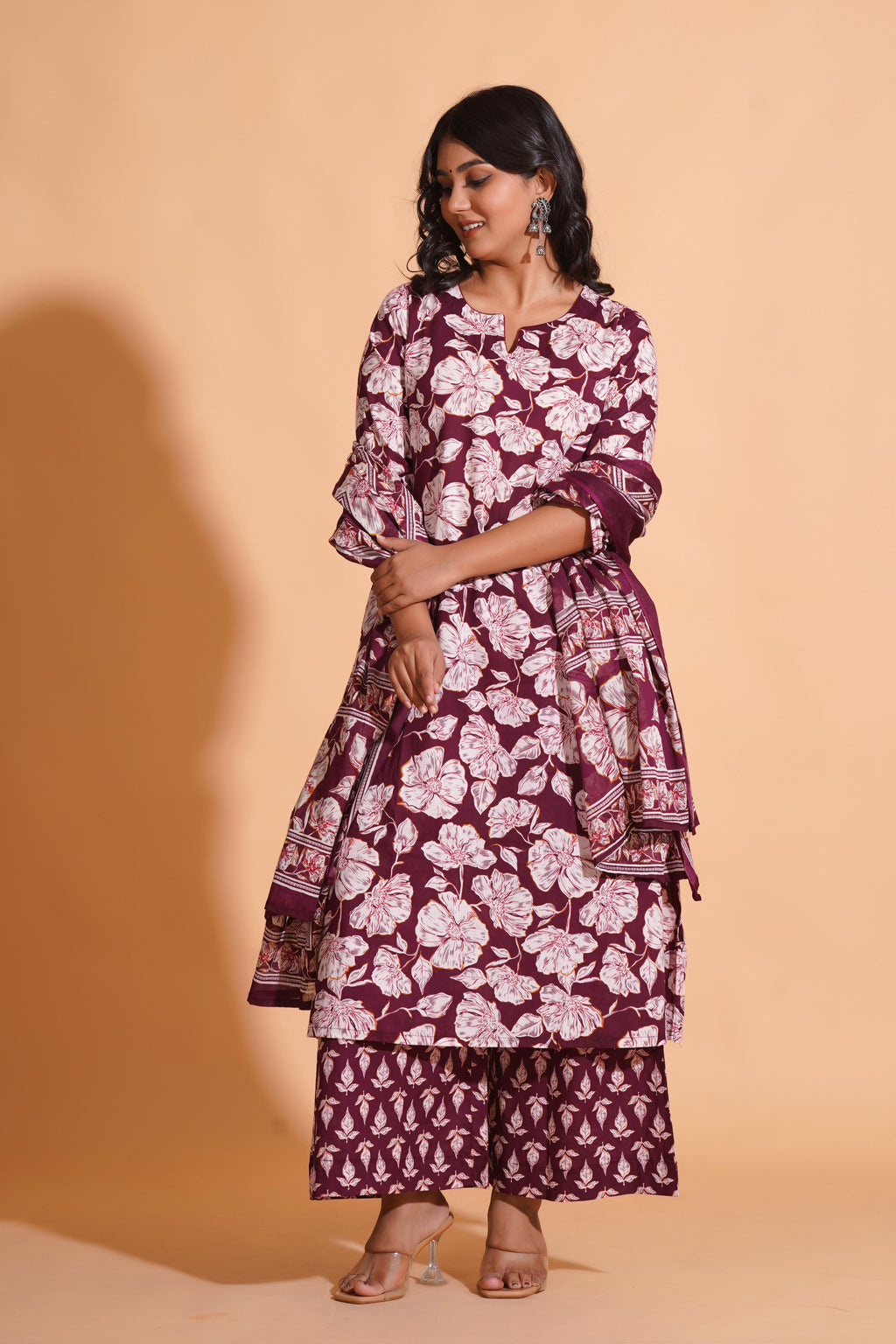 Majestic Maroon Floral suit set