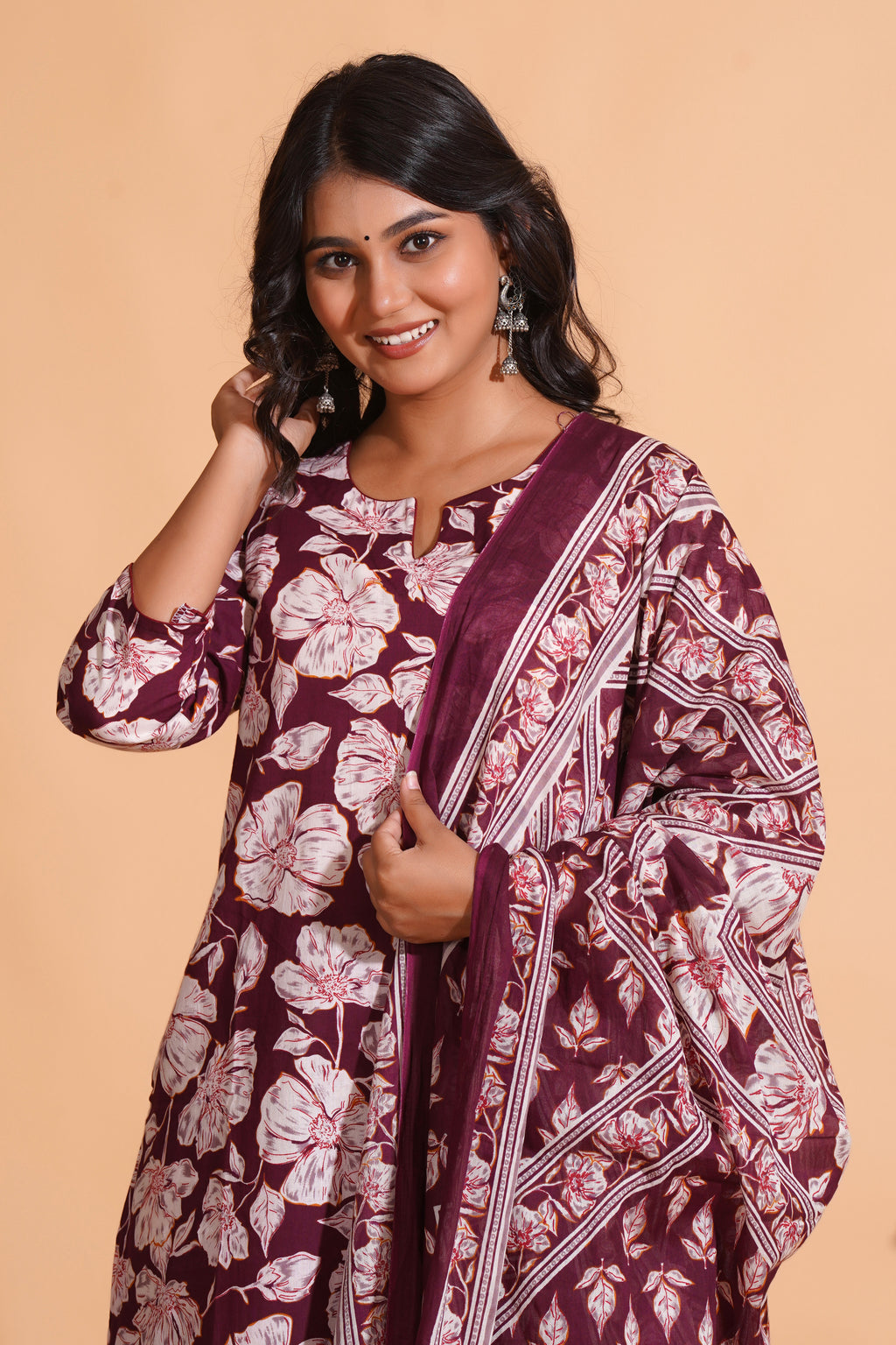 Majestic Maroon Floral suit set