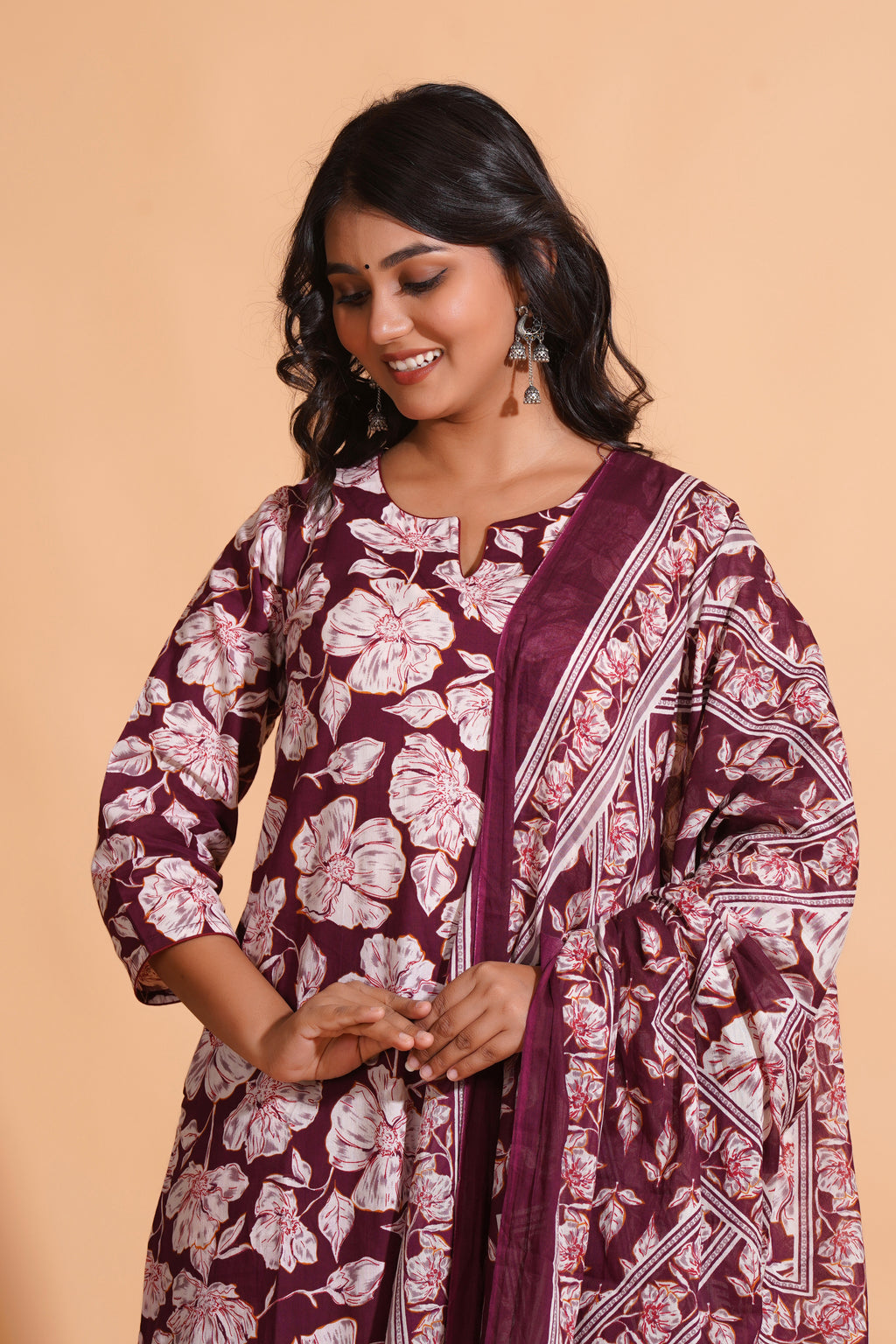 Majestic Maroon Floral suit set