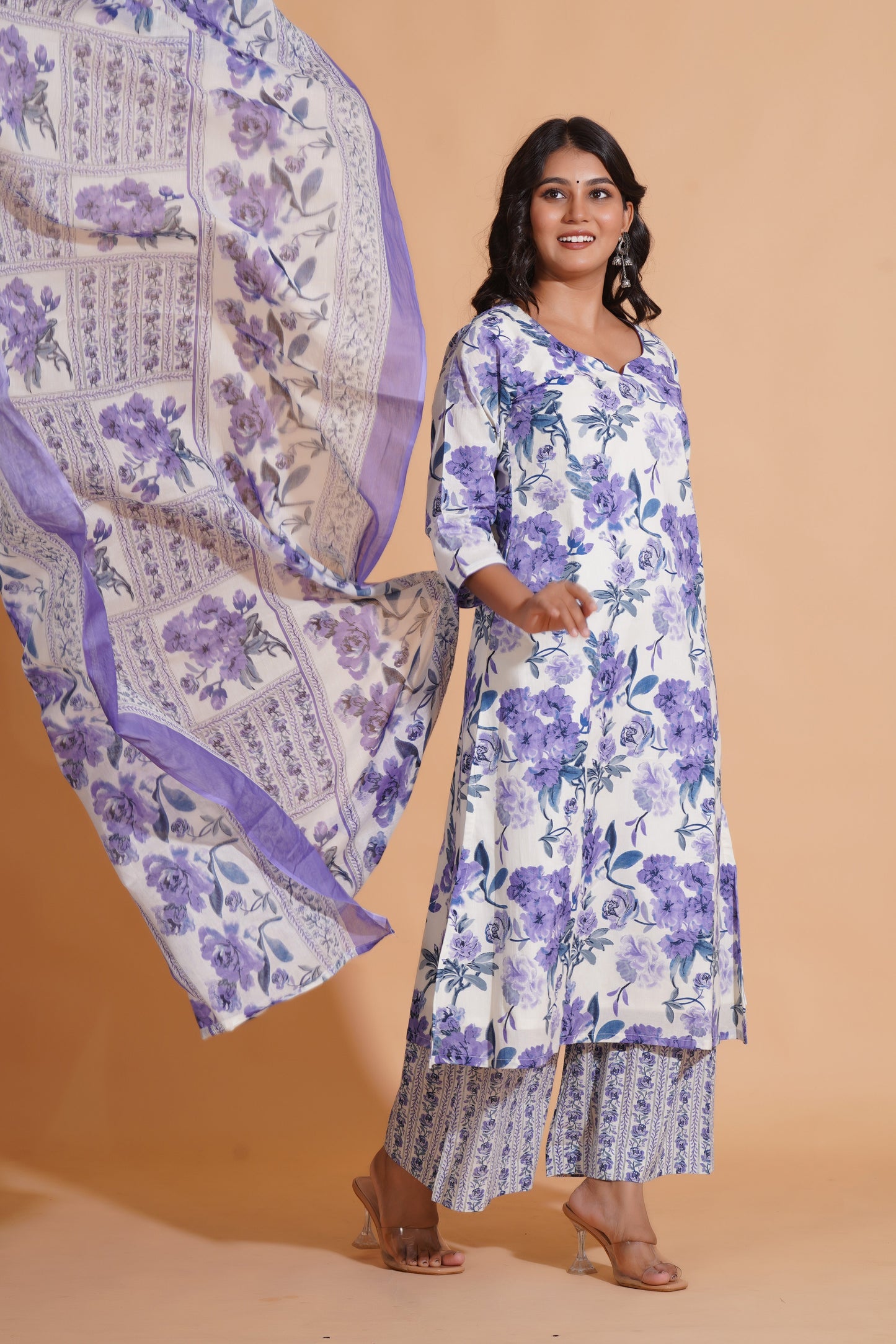 Opulent Lavender Floral suit set