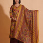 Mustard Maroon Heritage Suit Set