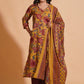 Mustard Maroon Heritage Suit Set