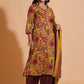 Mustard Maroon Heritage Suit Set