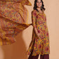 Mustard Maroon Heritage Suit Set
