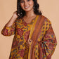 Mustard Maroon Heritage Suit Set