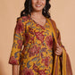 Mustard Maroon Heritage Suit Set