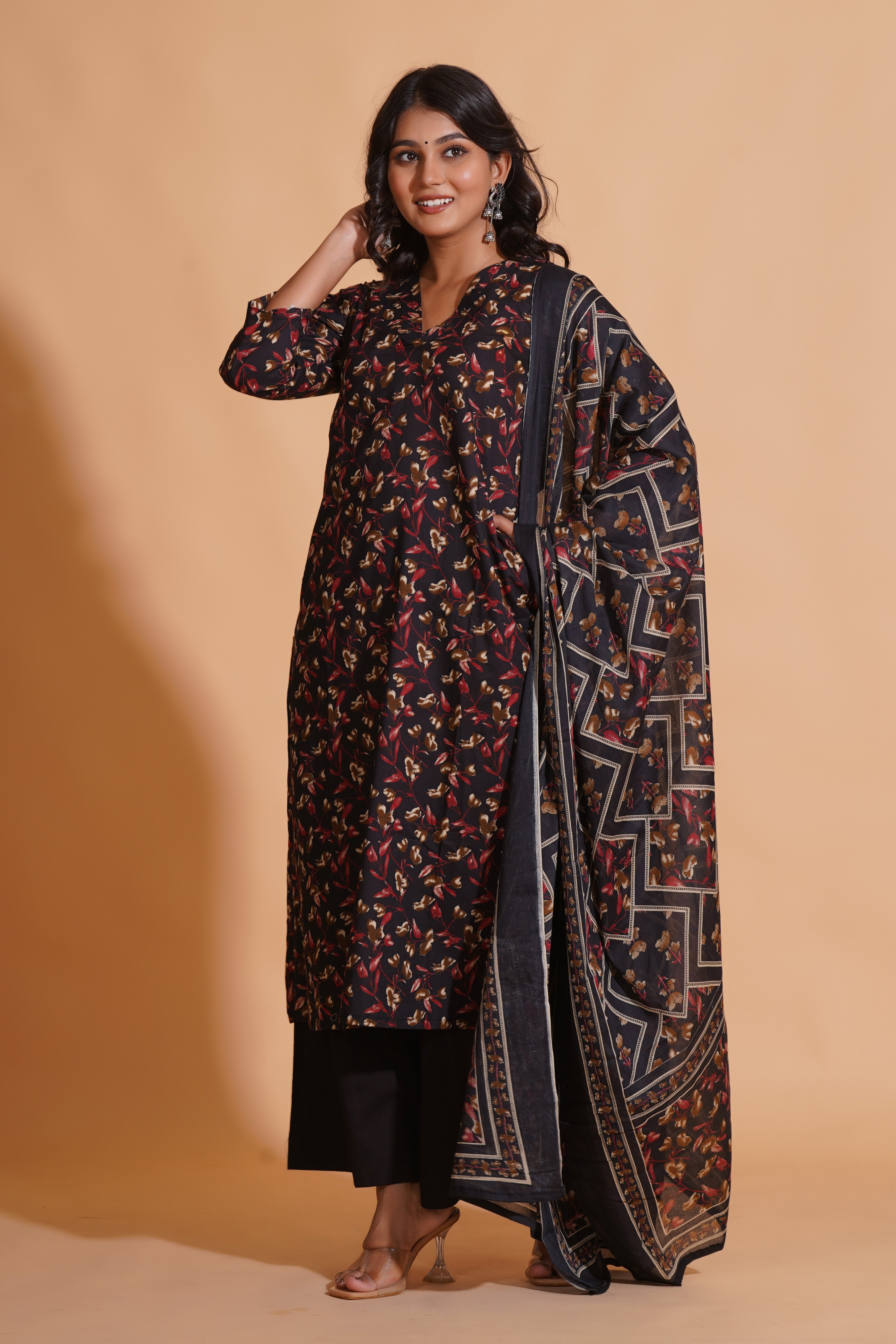 Enchanted Noir Floral Suit Set