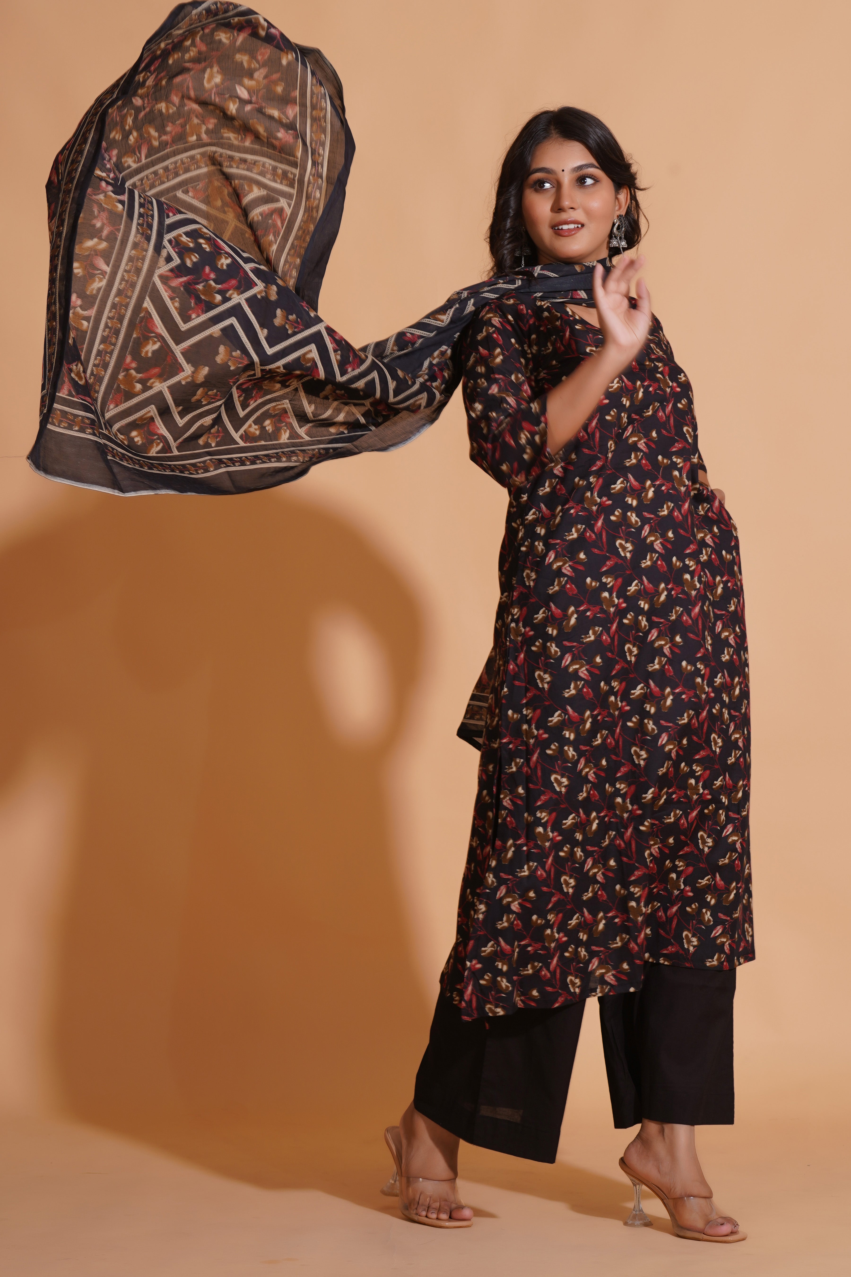 Enchanted Noir Floral Suit Set