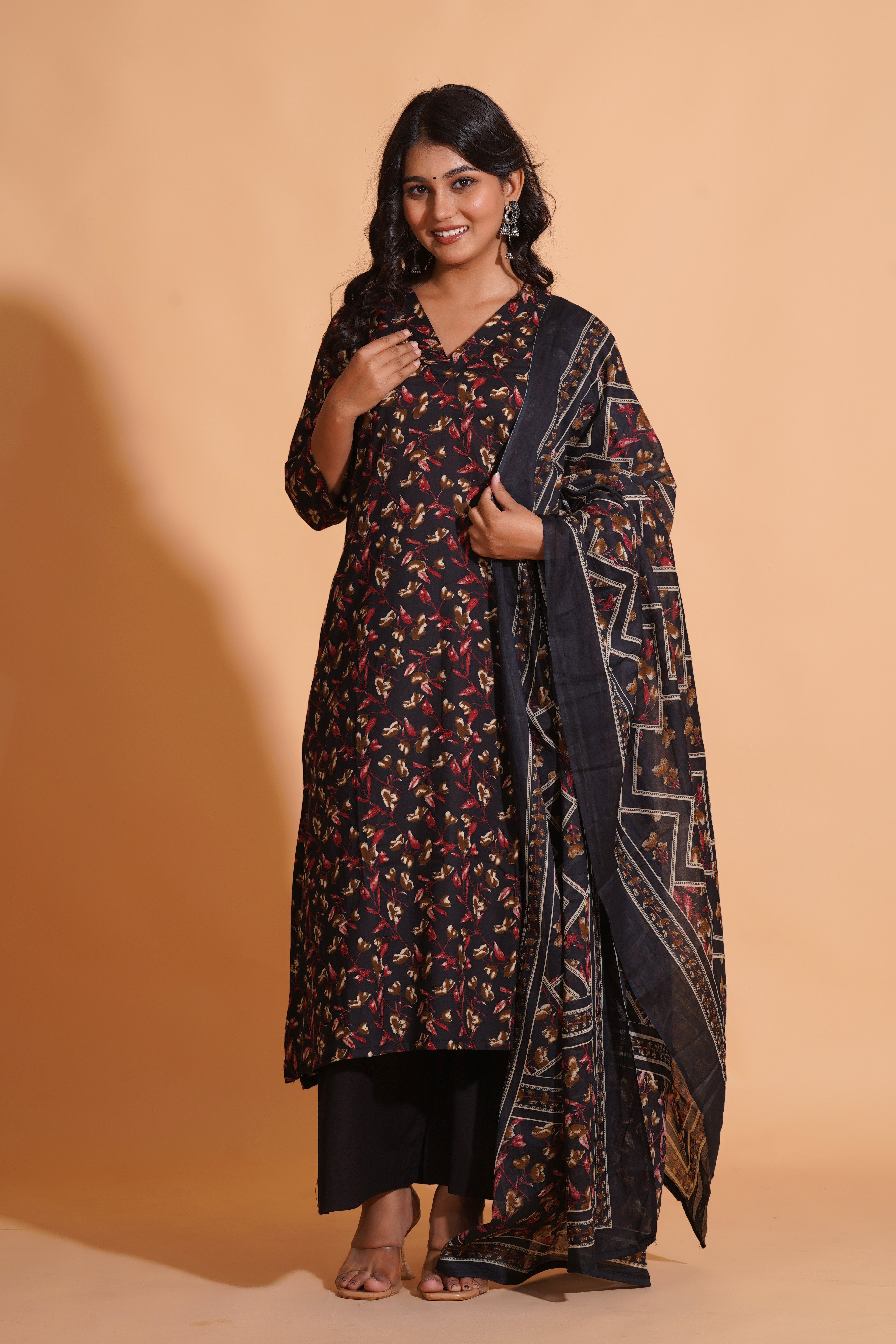 Enchanted Noir Floral Suit Set