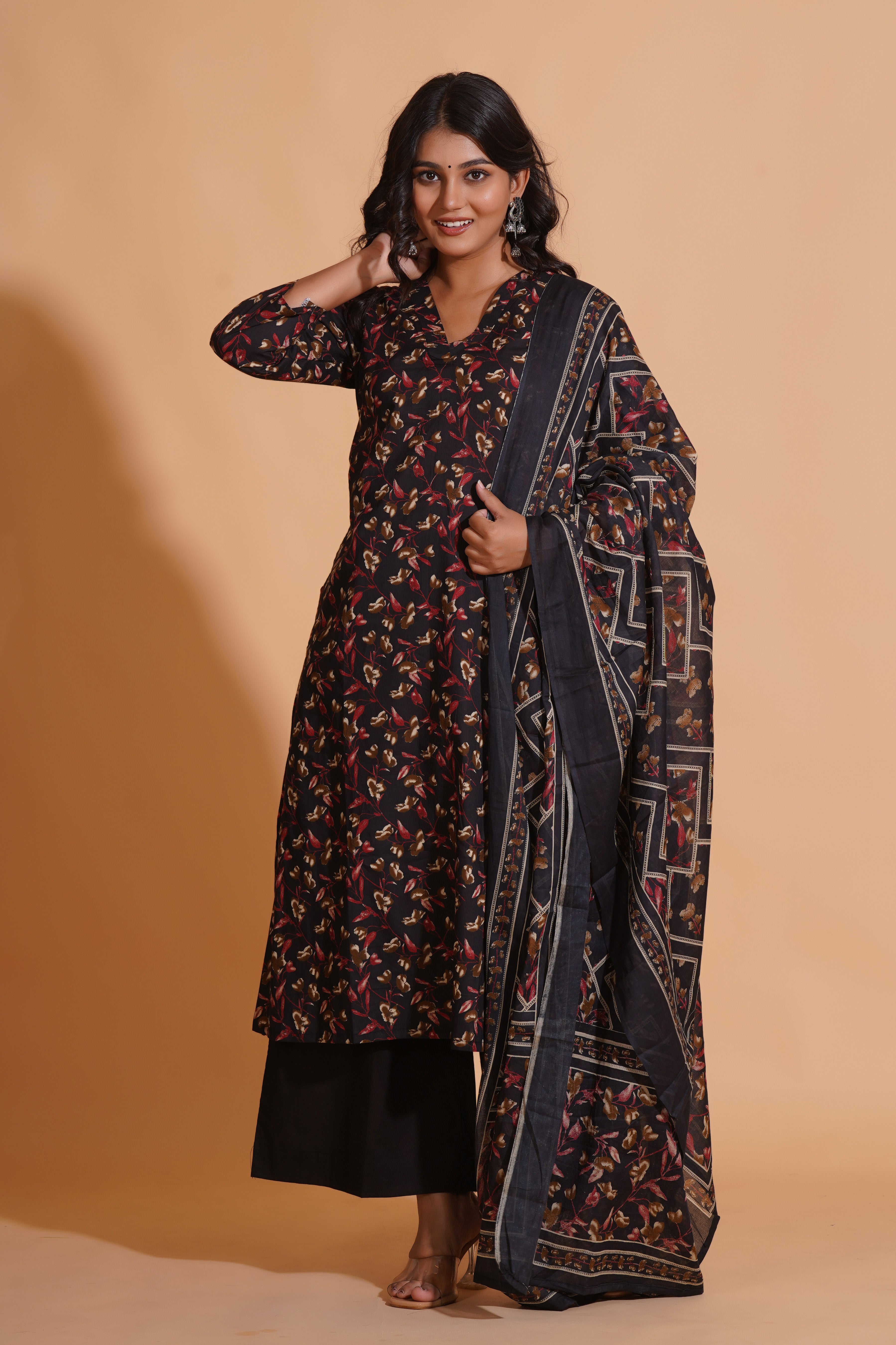 Enchanted Noir Floral Suit Set