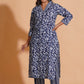 Navy Blossom Heritage Kurta Set