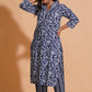 Navy Blossom Heritage Kurta Set