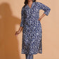 Navy Blossom Heritage Kurta Set