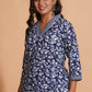Navy Blossom Heritage Kurta Set
