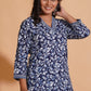 Navy Blossom Heritage Kurta Set
