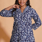 Navy Blossom Heritage Kurta Set