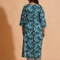 Teal Blossom Print Kurta Set