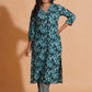 Teal Blossom Print Kurta Set