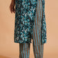 Teal Blossom Print Kurta Set