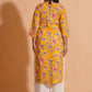 Vibrant Yellow Floral Cotton Kurta Set with Palazzo