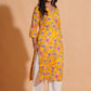 Vibrant Yellow Floral Cotton Kurta Set with Palazzo