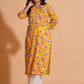 Vibrant Yellow Floral Cotton Kurta Set with Palazzo