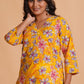 Vibrant Yellow Floral Cotton Kurta Set with Palazzo