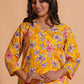 Vibrant Yellow Floral Cotton Kurta Set with Palazzo