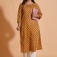 Golden Mustard Floral Kurta