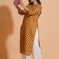Golden Mustard Floral Kurta