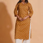 Golden Mustard Floral Kurta
