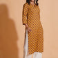 Golden Mustard Floral Kurta