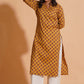 Golden Mustard Floral Kurta
