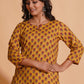 Golden Mustard Floral Kurta