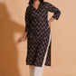 Black Elegance V-Neck Kurta