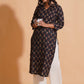 Black Elegance V-Neck Kurta