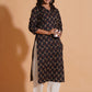 Black Elegance V-Neck Kurta