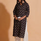 Black Elegance V-Neck Kurta