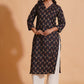 Black Elegance V-Neck Kurta