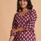 Regal Wine Block-Print Kurta