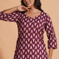 Regal Wine Block-Print Kurta