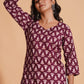 Regal Wine Block-Print Kurta