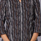 Charcoal Stripe Handblock Cotton Kurta Set