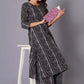 Charcoal Stripe Handblock Cotton Kurta Set
