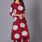 Crimson Blossom Oversized Floral Cotton Kurta Set