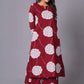 Crimson Blossom Oversized Floral Cotton Kurta Set