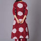 Crimson Blossom Oversized Floral Cotton Kurta Set