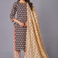 Noir Leaf Handblock Cotton Suit Set
