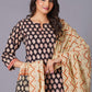 Noir Leaf Handblock Cotton Suit Set